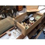 Box containing a Lalique perfume bottle, etc