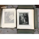 Three portfolios containing a large quantity of prints