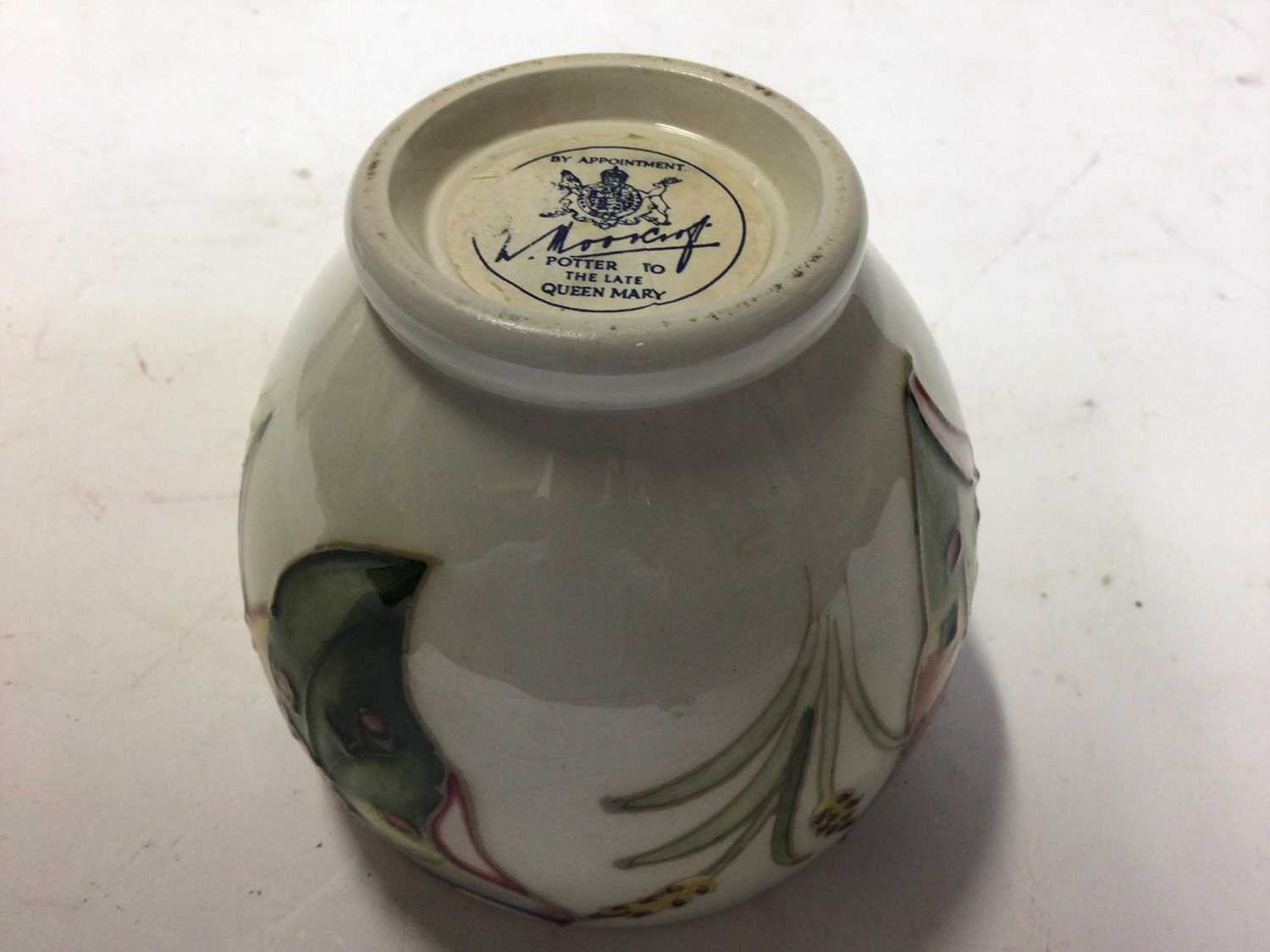 Moorcroft pottery vase/pot with tube lined vine leaf and wheat design, with original paper label to - Image 3 of 3