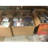 Five boxes of various CDs and DVDs (5 boxes)