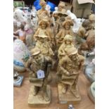 Collection of Victorian Robinson and Leadbetter and other coloured Parian porcelain figures includin