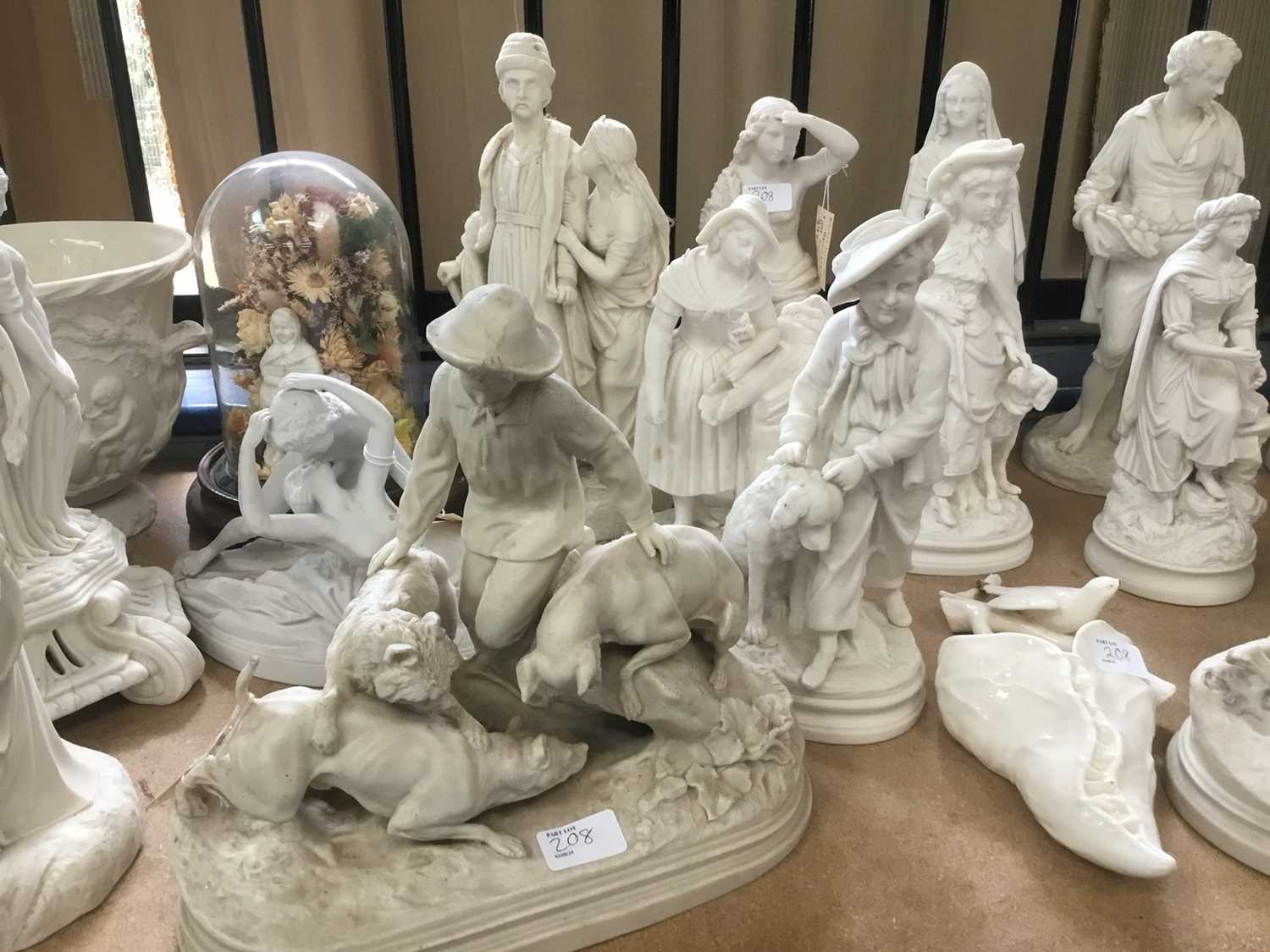 Large collection of 19th century Parian porcelain figures to include animals and figures - Image 3 of 5