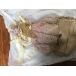 Victorian bisque headed doll in original costume