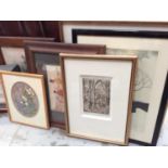 Mixed group of decorative engravings and etchings, prints and other pictures