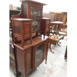 Good quality Edwardian inlaid mahogany two height display cabinet, 107cm wide, 37cm deep, 196cm high