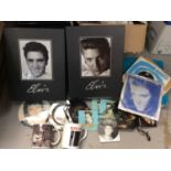 Large collection of Elvis memorabilia, including records, stamps, clocks, printed materials etc