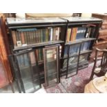 Pair of early 20th century Globe Wernicke three section bookcases, 86cm wide, 30cm deep, 124cm high