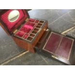 Good quality Victorian burr cedar jewellery / writing box