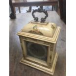 Georgian style cream chinoiserie painted small bracket clock