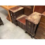 South African hardwood bedroom suite comprising chest of six drawers, sunk centre dressing table, be