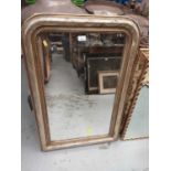 Late Victorian gilt framed wall mirror, three others and a painted mirror