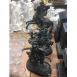 Three 19th century spelter figures