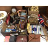 Various pipes, vintage cameras, carriage clock, other clocks and sundries
