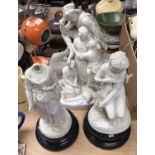 Four 19th century Parian porcelain figures