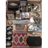 Group vintage costume jewellery, silver and bijouterie