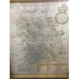 Richard Blome - hand coloured engraved map of Shropshire