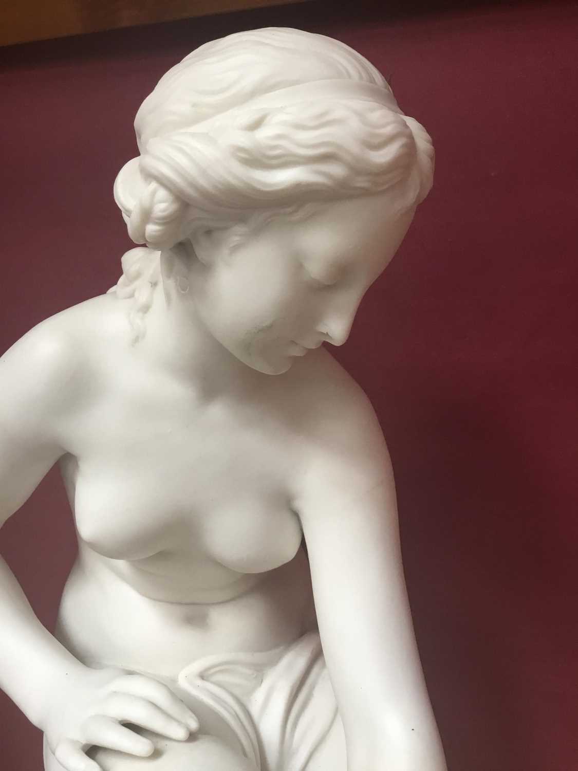 19th century Parian porcelain sculpture of seated female nude, approximately 38cm. - Image 2 of 5