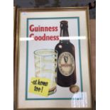 John Gilroy for Guinness, original advertising poster 'Guinness Goodness', mounted in glazed frame,