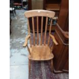 High stick back country open armchair