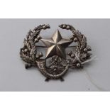 Victorian Cameronians (Scottish Rifles) white metal glengarry badge