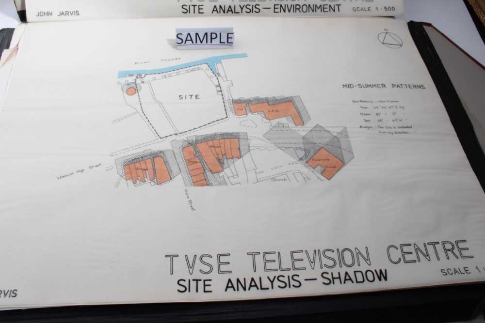 Portfolio containing handdrawn plans for TVSE Television Center and Mile End Leisure Center, various - Image 5 of 6