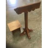 Antique pitch pine lecturn together with a tabletop lecturn. (2)