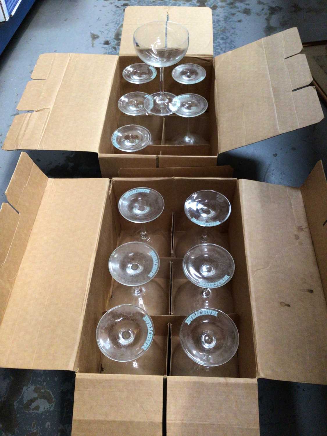 Twelve Babycham glasses in original boxes (12)