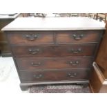 Georgian mahogany chest of two short and three long graduated drawers on bracket feet, 109cm wide, 5