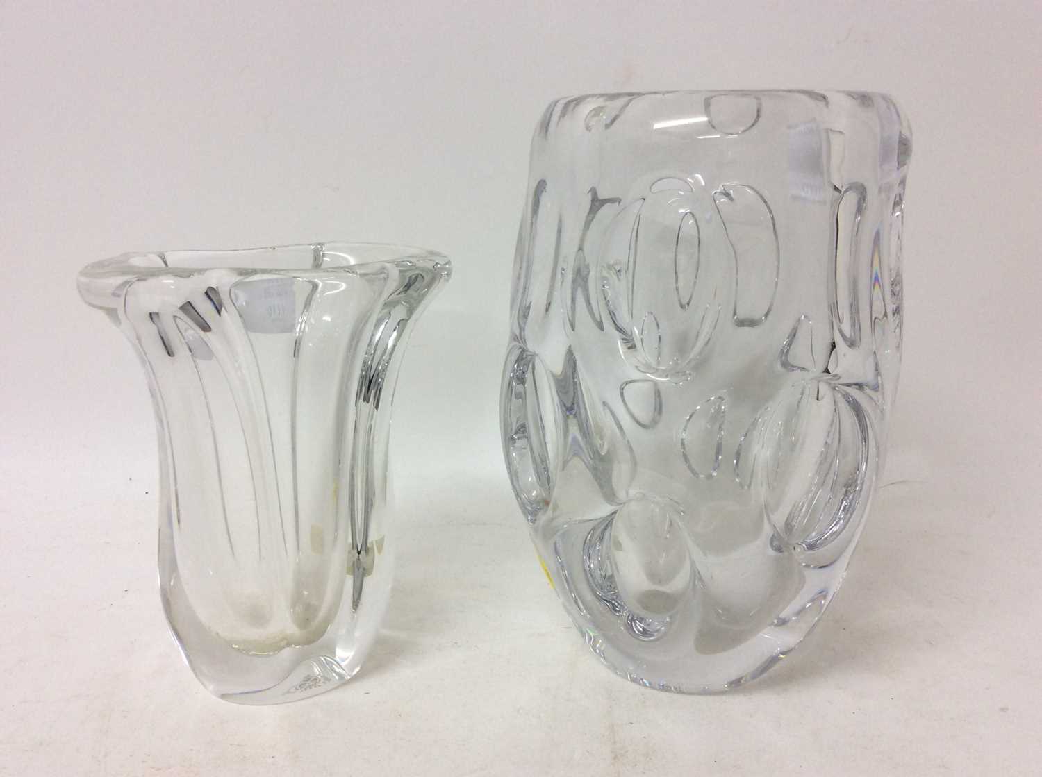 Two Sèvres clear art glass vases