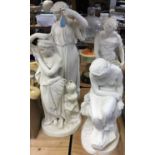 Four large 19th century Parian porcelain figures to include Santa Filomena, Solitude, and two other