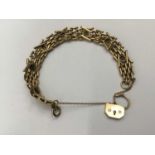 9ct gold gate bracelet with padlock clasp