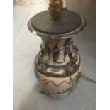 Early 20th century Chinese Canton vase converted to a lamp