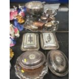 Collection of silver plate including punch bowl, various items
