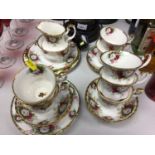 Group of Royal Albert Celebration and Old Country Roses pattern teaware