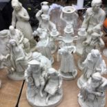 Group of 19th century Parian porcelain figures