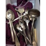 Group of Rosenthal silver plated cutlery together with a silver plated wine coaster, Victorian silve