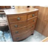 Regency bowfront mahogany chest