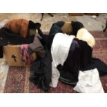 Two boxes of vintage women's clothing, including Jaeger, Yves Saint Laurent, etc, mostly size 14-16
