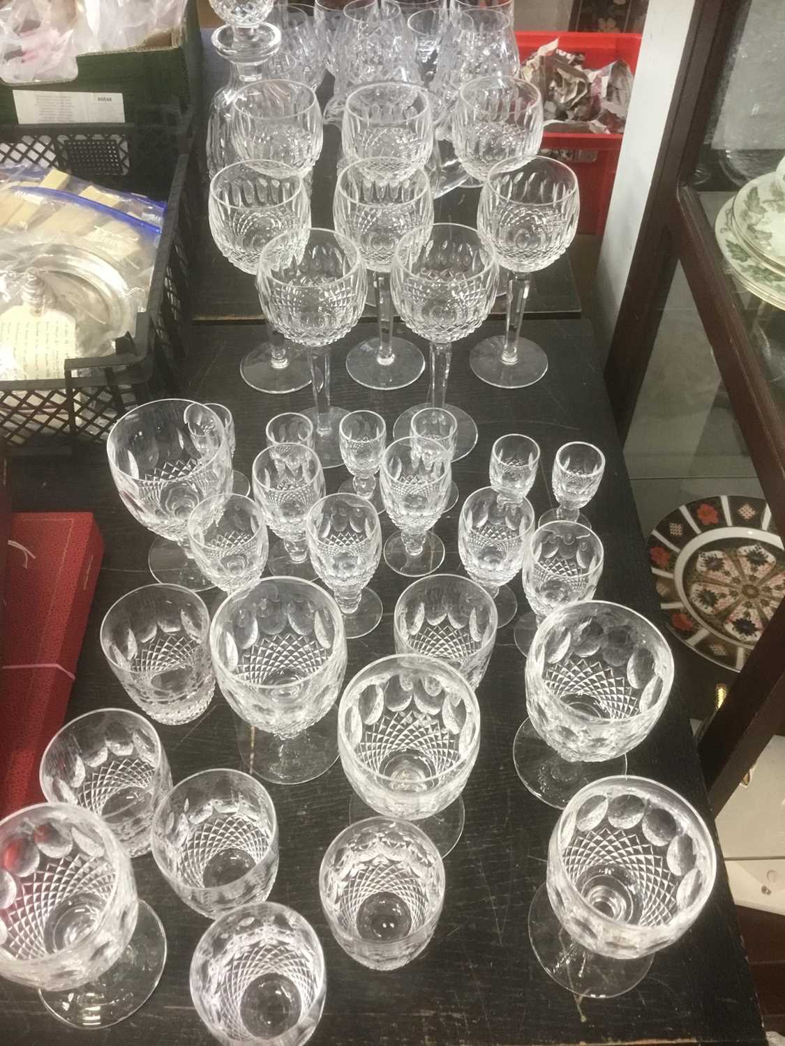 Extensive collection of Waterford Colleen pattern glassware