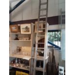 Large aluminium extending ladder