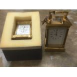 Large brass carriage clock by Matthew Norman, London together with a boxed carriage clock by Matthew
