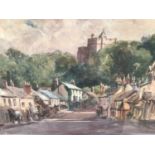 B. M. Steel, watercolour - Townscape, signed and dated 1924, 24cm x 29cm, in glazed frame