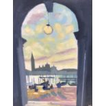 English School, contemporary, oil on canvas - 'From The Piazzetta', initialled BC, 37cm x 29cm, in p