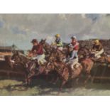 Peter Biegel (1913-1988) coloured print - The Whitbread Gold CUp, 1966, 20cm x 24cm, in glazed gilt