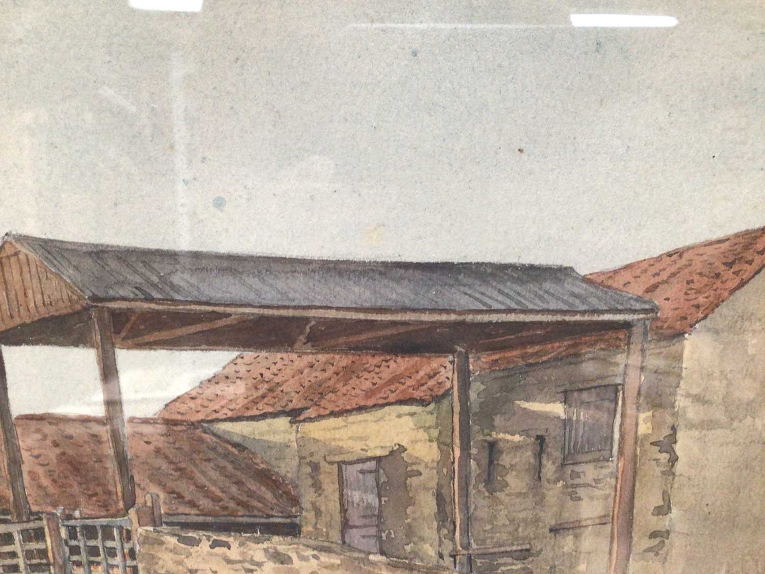 H. Thompson, early 20th century, watercolour - a farmstead, inscribed 'At Linton, Collingham, 1918, - Image 5 of 8