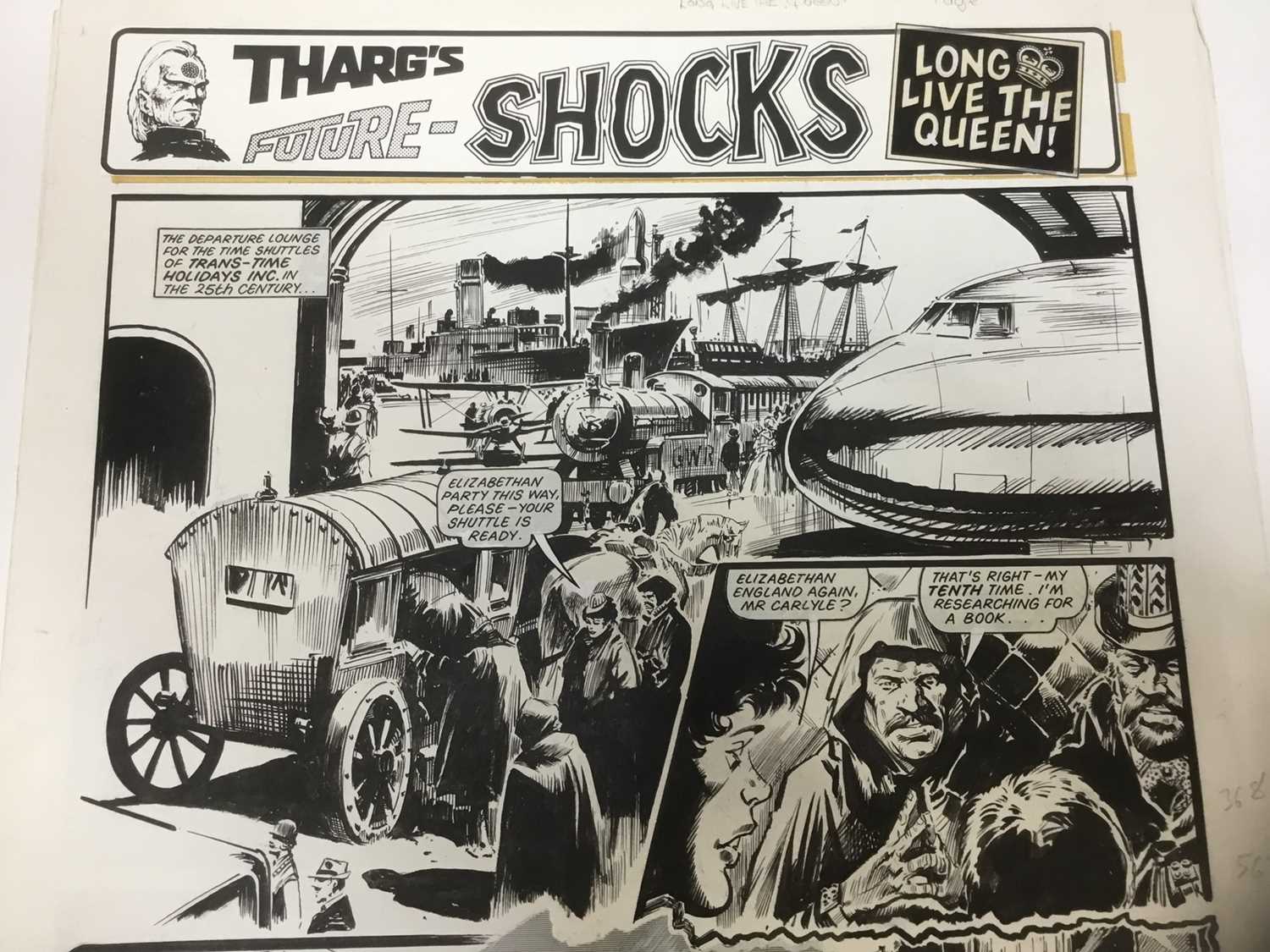 Comic Book Interest: series of 6 pages of original illustrations to 2000AD