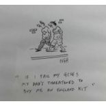 Jonathan Pugh - original cartoon, from the Daily Mail, signed, with accompanying letter verso, 20 x