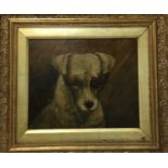 English School, late 19th century, oil on canvas, portrait of a forlorn dog, signed and dated 'Cobba