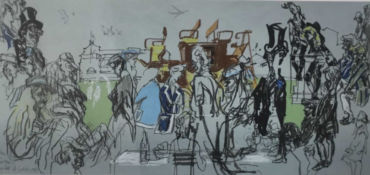 Feliks Topolski (1907-1989) - signed limited edition colour lithograph - Eton v Harrow, Cricket at L