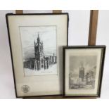 J. Embleton (early 20th century) pen and ink- The Cathedral, Newcastle on Tyne, signed and inscribed